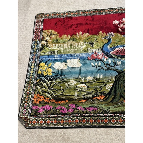 Vintage Peacock Rug 70x48 - Picture 2 of 5